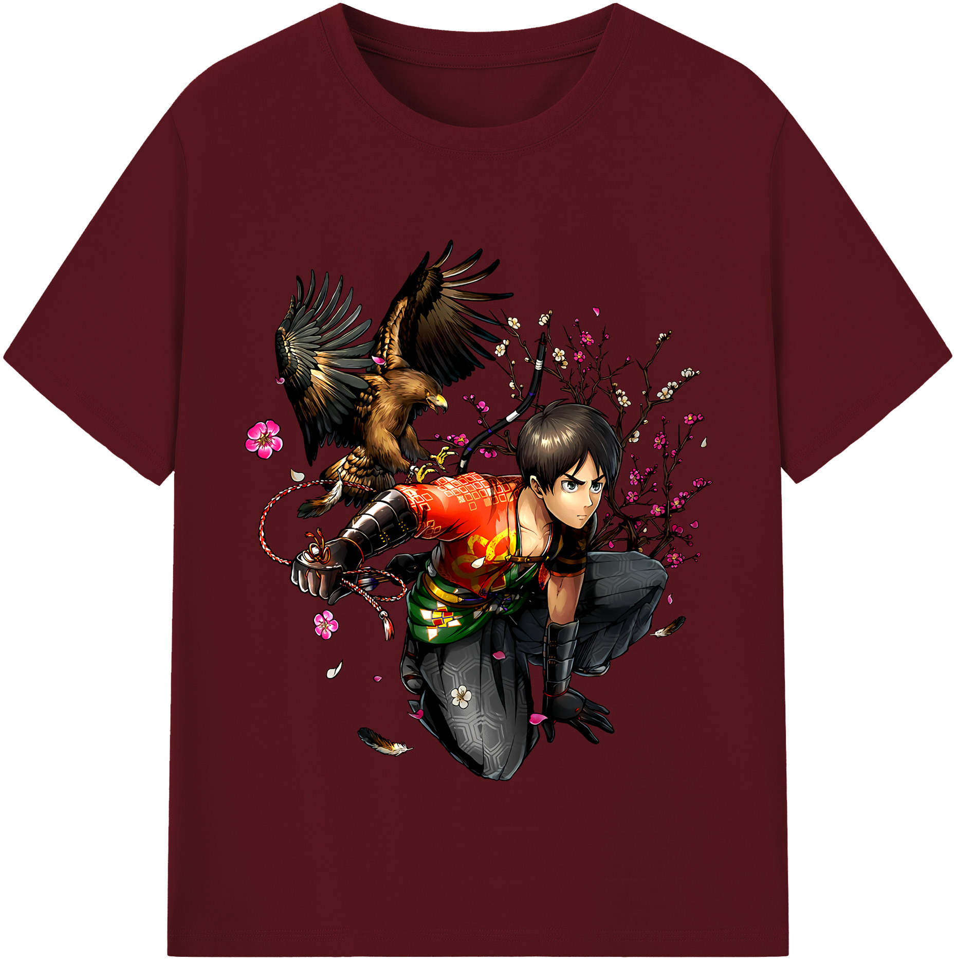 （画像用） 進撃の巨人 エレン･イェーガー Attack on Titan Eren Jäger 綿100％半袖Tシャツ（フロントプリント）